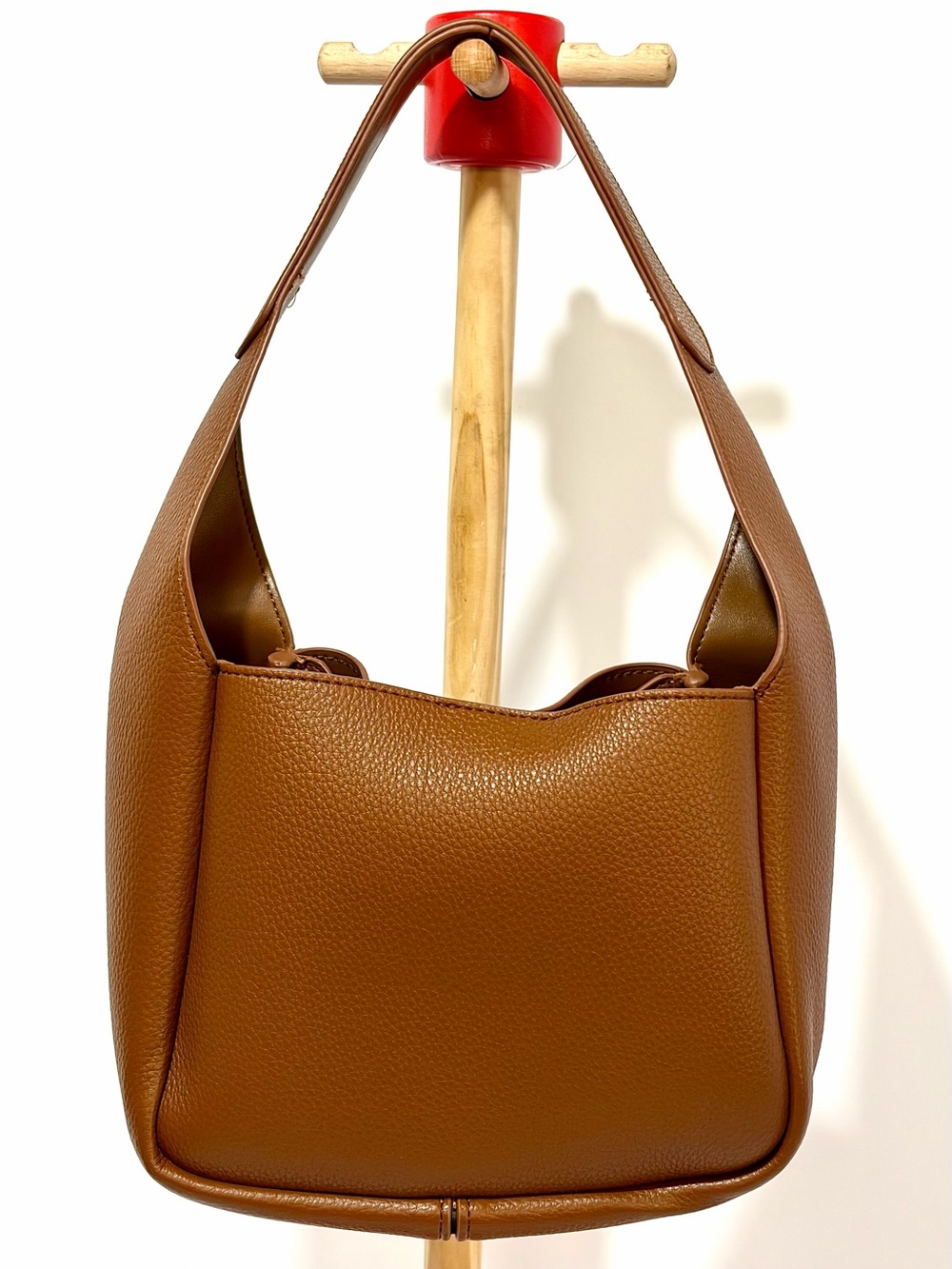 Melois Plain Tote Bag In Brown PU Leather